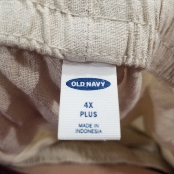 NWT Old Navy Wide Leg Oatmeal Linen Pants 4X - Picture 4 of 5